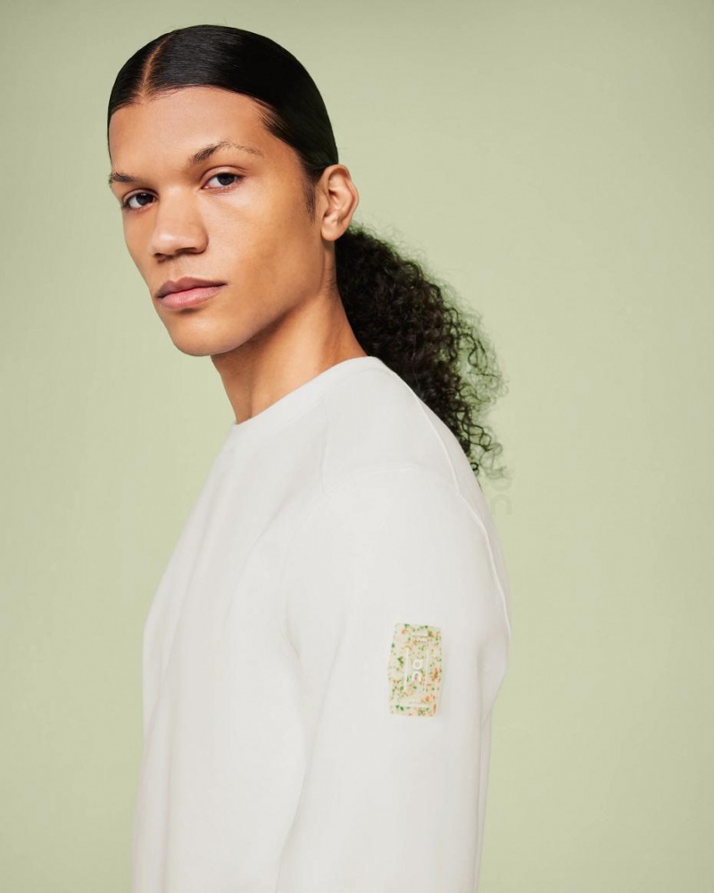 White On Crew Neck Men's Sweatshirts | USA_ON1181