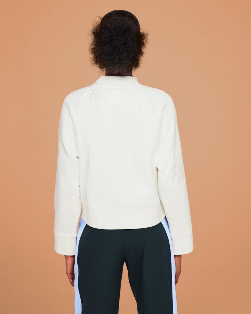 White On Crew Neck Women's Sweatshirts | USA_ON9013