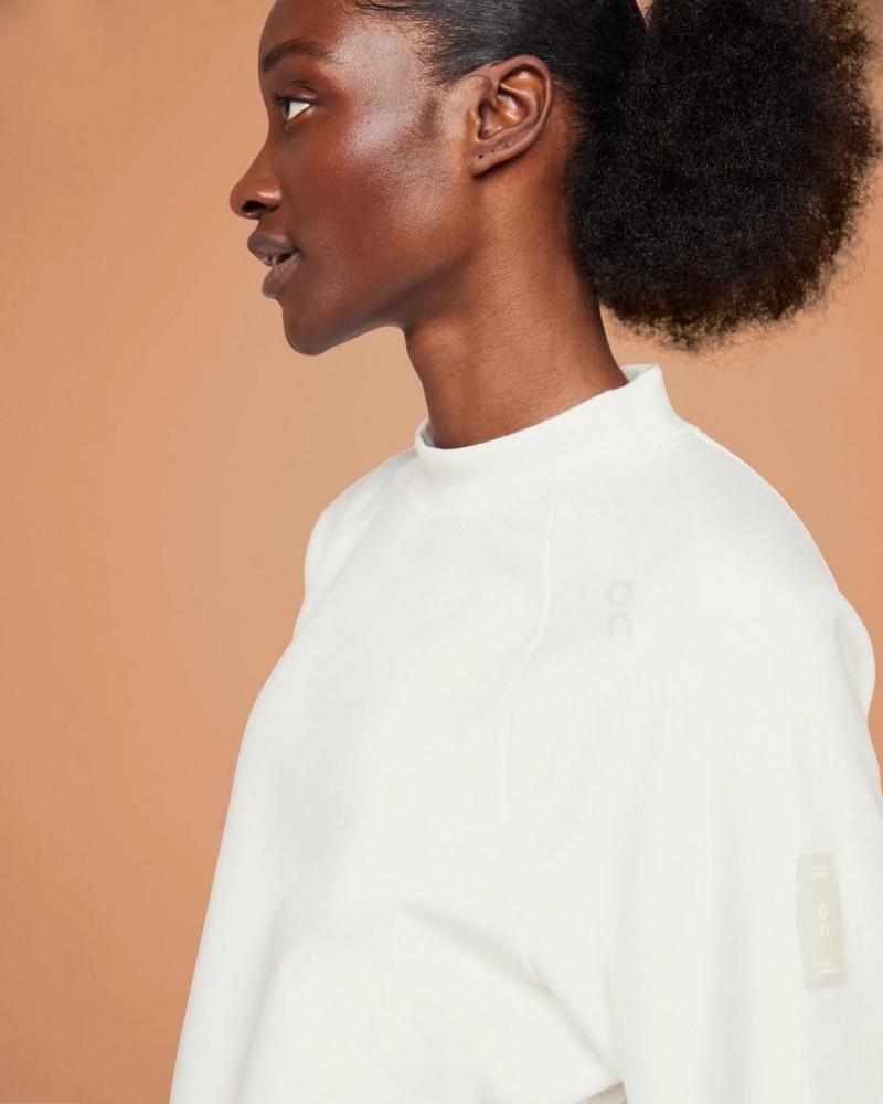 White On Crew Neck Women's Sweatshirts | USA_ON9013