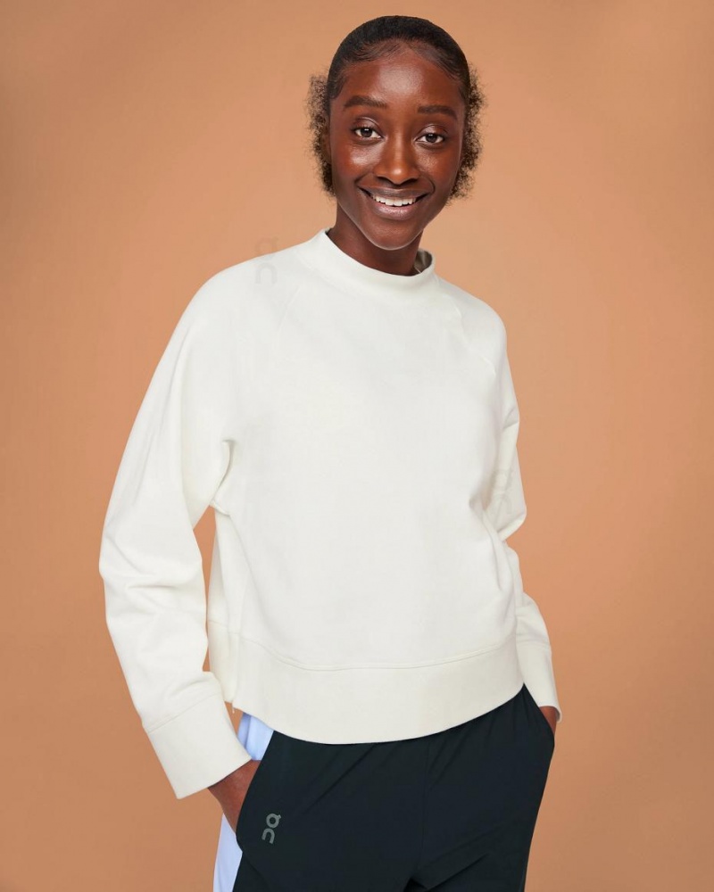 White On Crew Neck Women\'s Sweatshirts | USA_ON9013