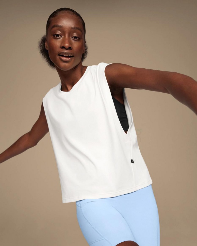 White On Focus Crop Women's Tank | USA_ON8582