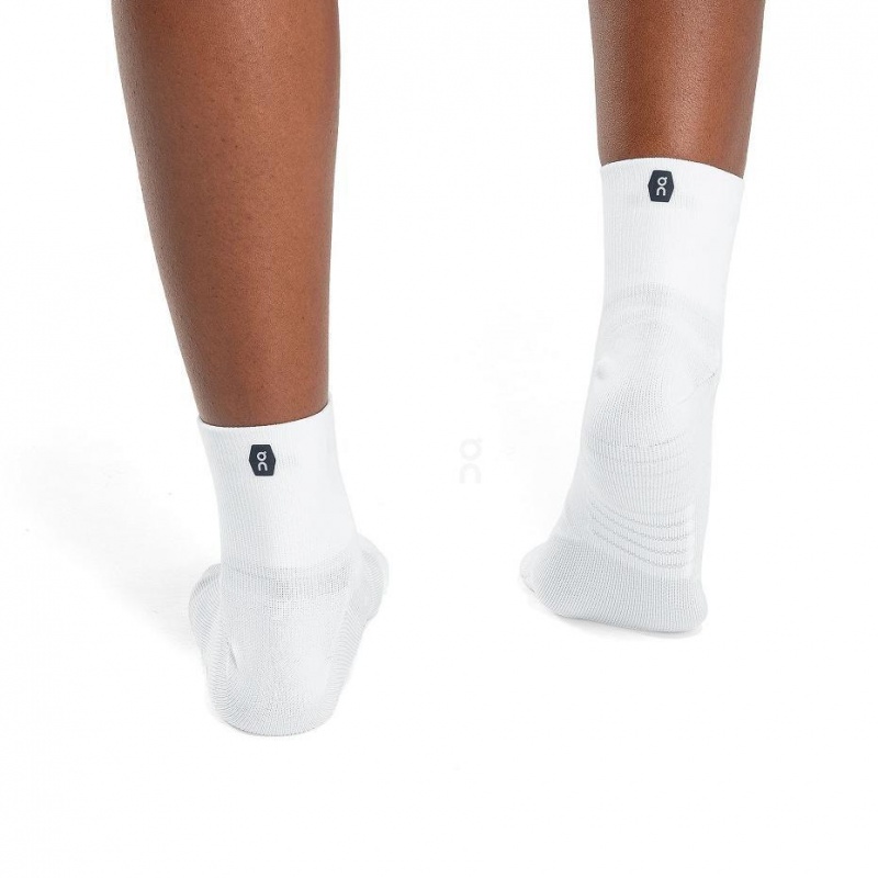 White On Performance Mid Women's Socks | USA_ON8105