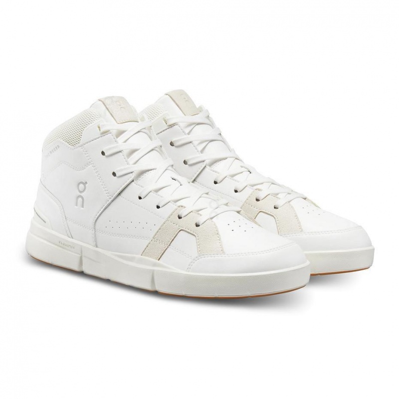 White On THE ROGER Clubhouse Mid Men's Sneakers | USA_ON8228