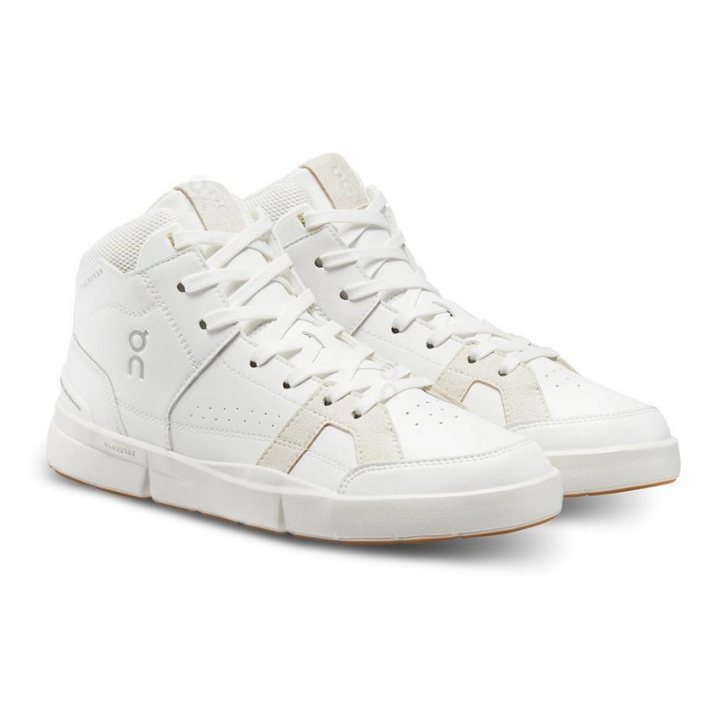 White On THE ROGER Clubhouse Mid Women's Sneakers | USA_ON8641