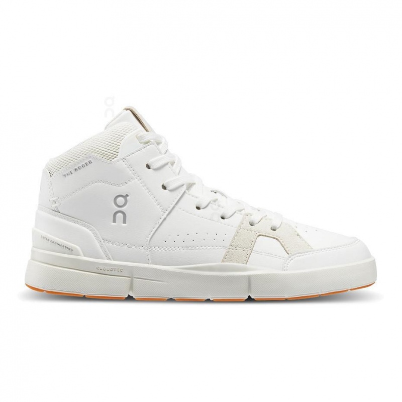 White On THE ROGER Clubhouse Mid Women\'s Sneakers | USA_ON8641