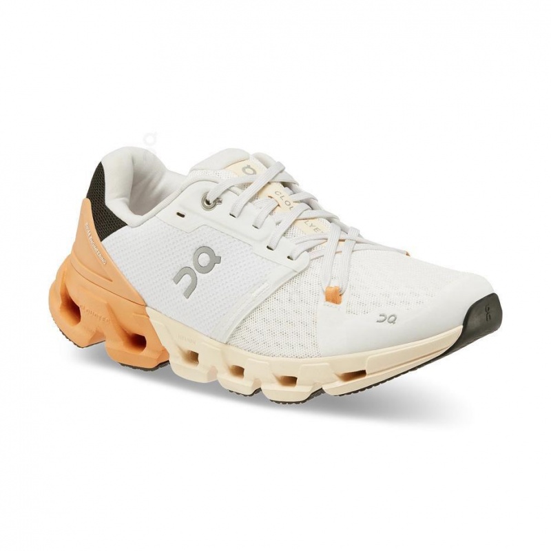 White / Gold On Cloudflyer 4 Women's Road Running Shoes | USA_ON8373