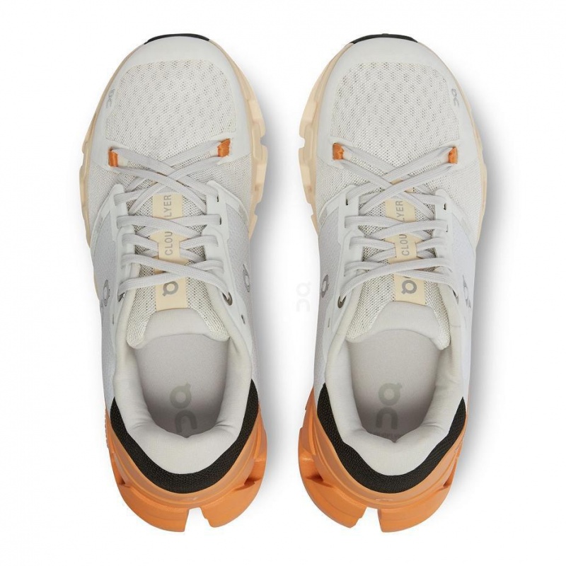 White / Gold On Cloudflyer 4 Women's Road Running Shoes | USA_ON8373