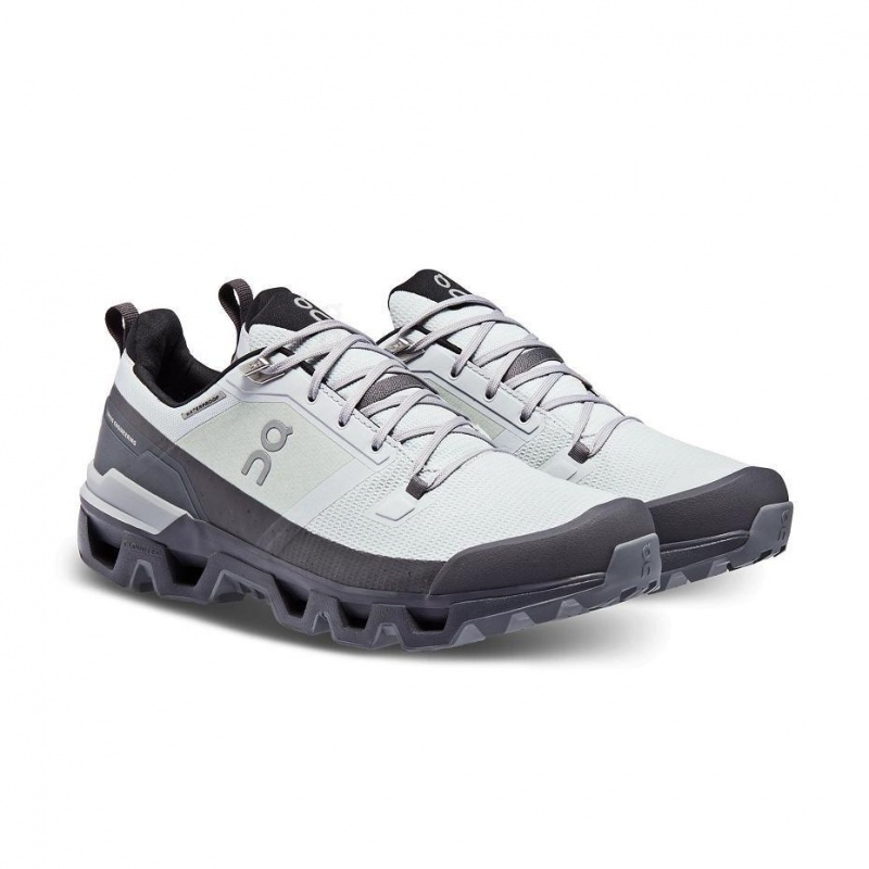 White / Grey On Cloudwander Waterproof Men's Hiking Shoes | USA_ON8749