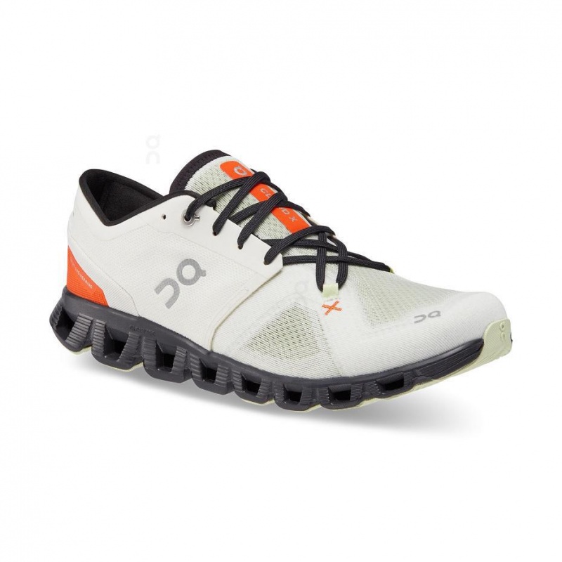 White / Orange On Cloud X 3 Men's Road Running Shoes | USA_ON8063