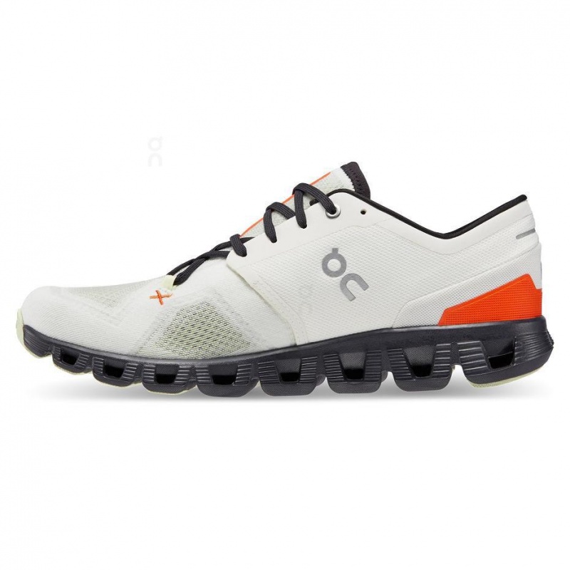 White / Orange On Cloud X 3 Men's Road Running Shoes | USA_ON8063