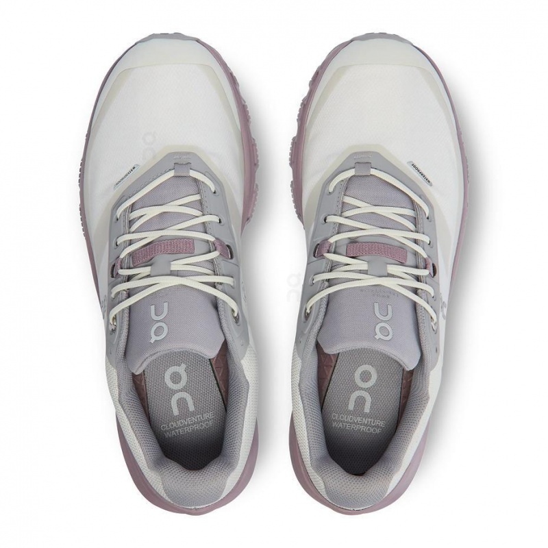 White / Purple On Cloudventure Waterproof Women's Hiking Shoes | USA_ON8248
