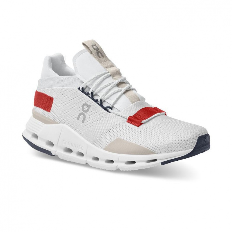 White / Red On Cloudnova Men's Sneakers | USA_ON8062