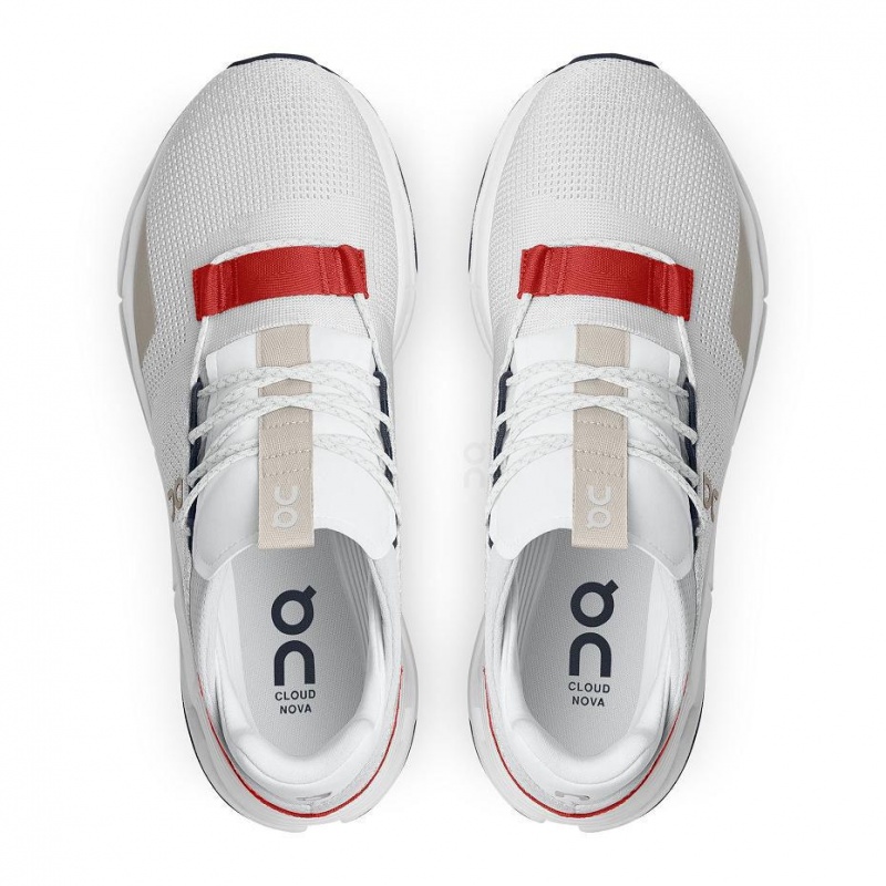 White / Red On Cloudnova Men's Sneakers | USA_ON8062
