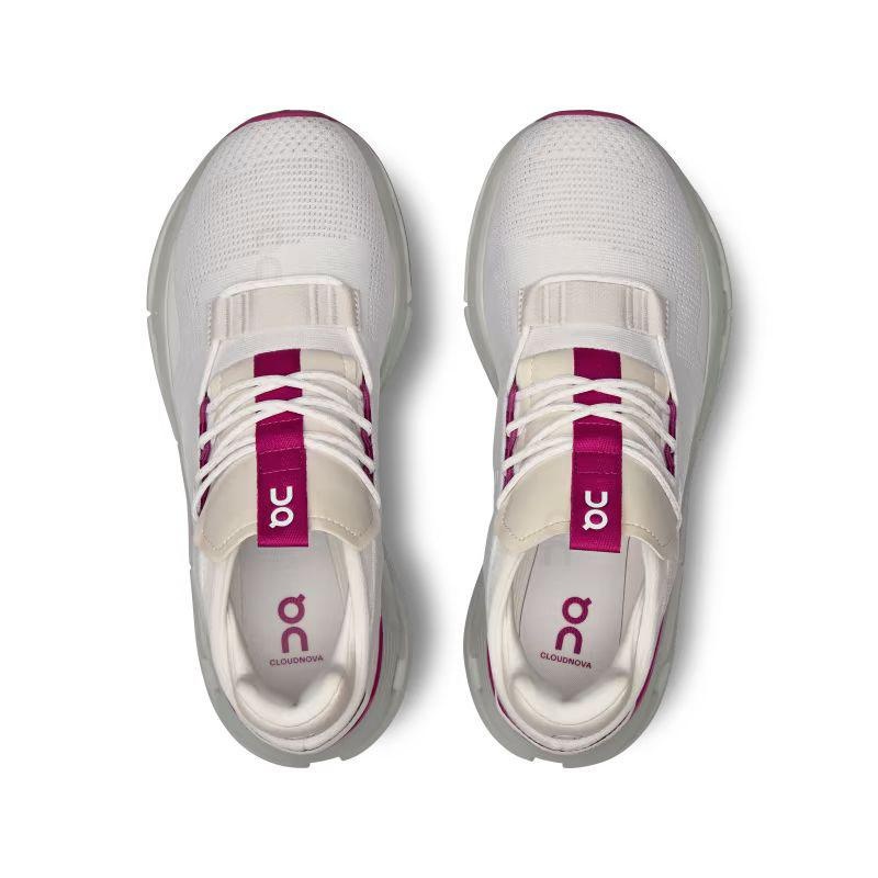 White / Red On Cloudnova Women's Sneakers | USA_ON8497
