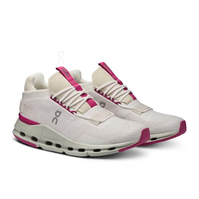 White / Red On Cloudnova Women's Sneakers | USA_ON8497
