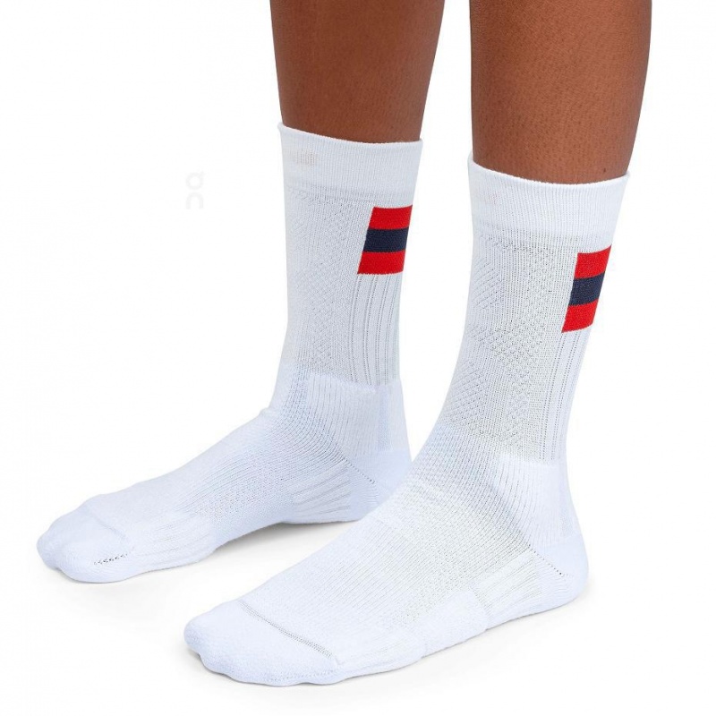 White / Red On Tennis Men's Socks | USA_ON8921