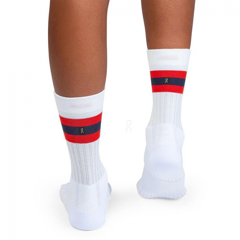 White / Red On Tennis Men's Socks | USA_ON8921