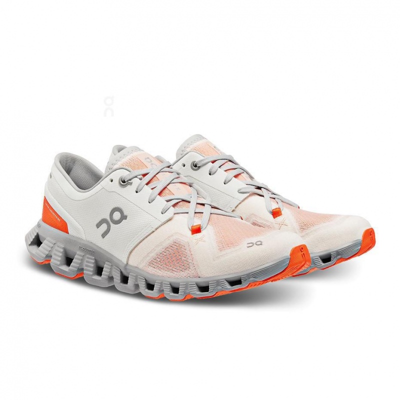 White / Rose On Cloud X 3 Women's Road Running Shoes | USA_ON9039