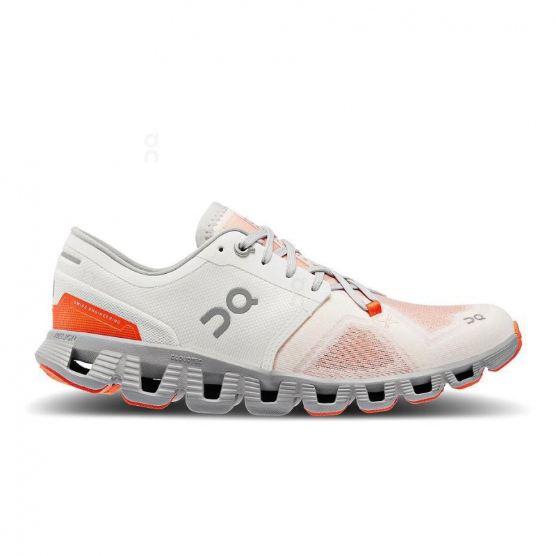 White / Rose On Cloud X 3 Women\'s Road Running Shoes | USA_ON9039
