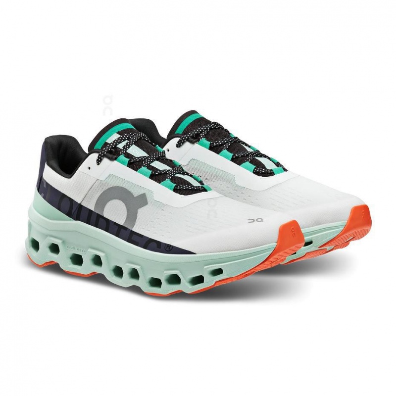 White / Turquoise On Cloudmonster Men's Road Running Shoes | USA_ON8987