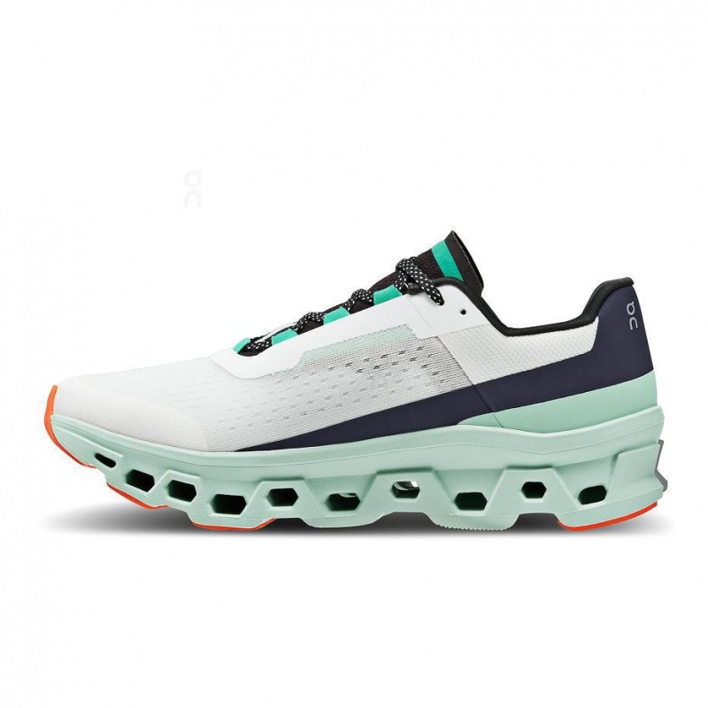 White / Turquoise On Cloudmonster Men's Road Running Shoes | USA_ON8987