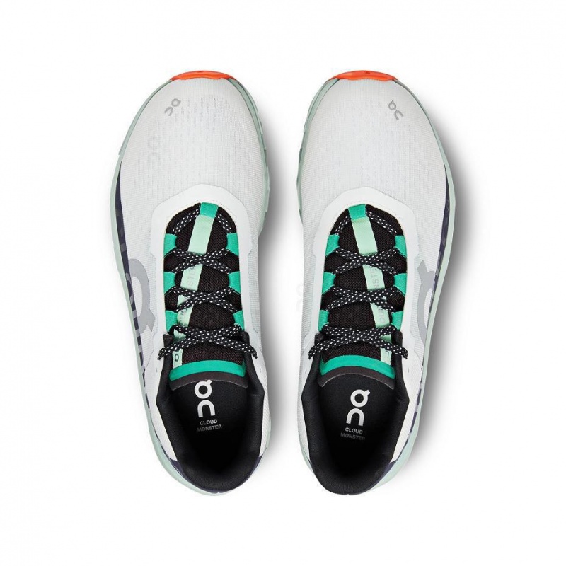 White / Turquoise On Cloudmonster Men's Road Running Shoes | USA_ON8987