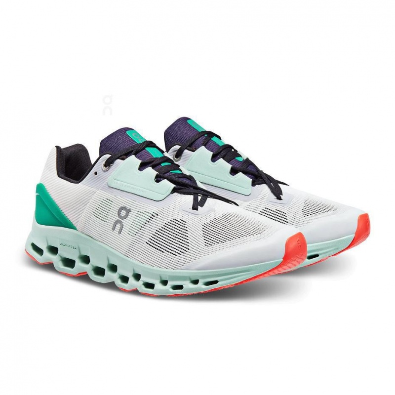 White / Turquoise On Cloudstratus Men's Road Running Shoes | USA_ON8231