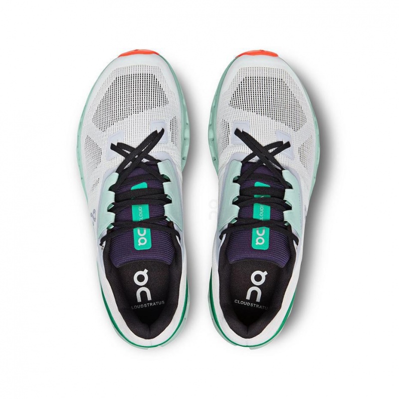 White / Turquoise On Cloudstratus Men's Road Running Shoes | USA_ON8231