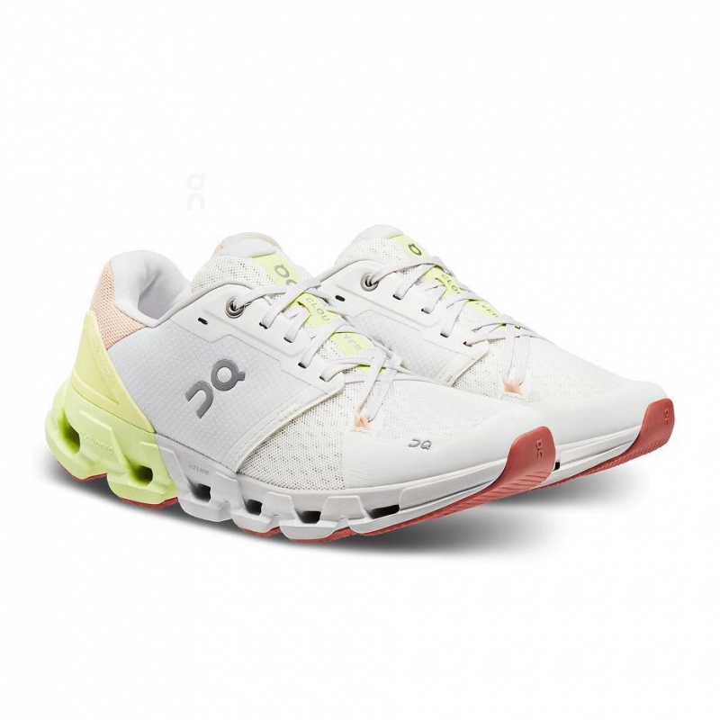 White / Yellow On Cloudflyer 4 Women's Road Running Shoes | USA_ON8657