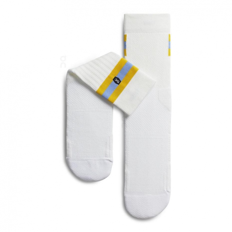 White / Yellow On Tennis Men's Socks | USA_ON8377