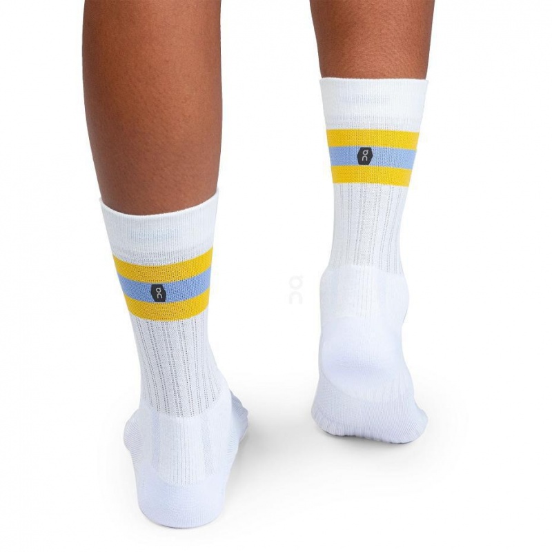 White / Yellow On Tennis Men's Socks | USA_ON8377