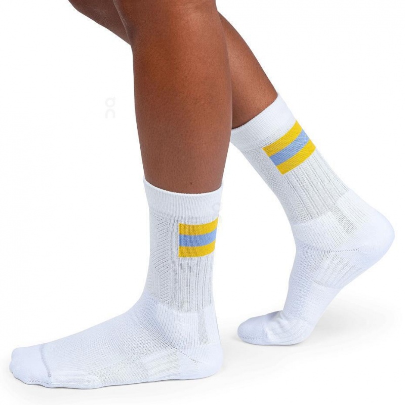 White / Yellow On Tennis Men's Socks | USA_ON8377