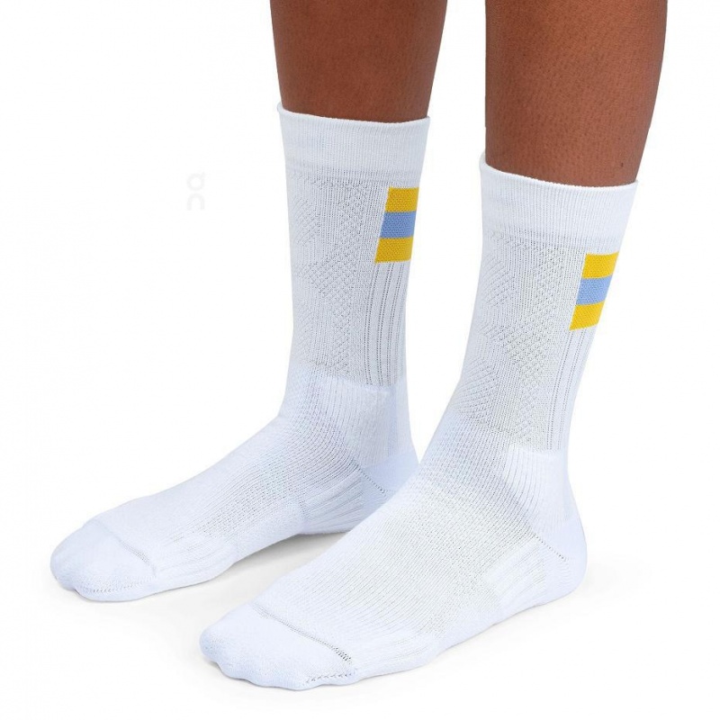 White / Yellow On Tennis Men's Socks | USA_ON8377